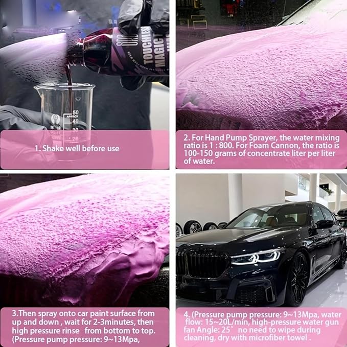 Exterior Car Cleaner - 11x4.5x4.5cm Fast-Dissolving Grease Remover, Powerful Foaming Wash Soap, Scratch-Free Auto Shine Formula | Vehicle Exterior Cleaning Liquid for Sedan SUV RV Truck Windshield Doo
