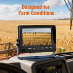 FEISIKE 1080P Wired Backup Camera System for Tractors and Farm Trucks – 7" HD Monitor with Waterproof Rear View Camera, IR Night Vision, Vibration-Proof 10G for Agricultural & Heavy Equipment