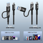 20Gbps USB c Cable for Android auto [6.6ft 2Pack],2-in-1 USB 3.1 CarPlay Cable Fast Charge & Data Transfer, Compatible with iPhone 16 15 Pro Max, Galaxy S23 S22 Ultra Note 20, SSD