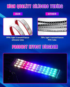 Car LED Lights Interior, Dream Color RGB-IC Interior Car Lights with App & Remote Control Music Sync Color Changing USB Under Dash LED Lights for Jeeps Trucks SUVs, DC 5V
