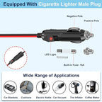 Qidoe Cigarette Lighter Splitter,300W 4-Socket Car Charger Adapter with Dual PD30W Type C & QC18W USB，12V/24V Car Splitter Adapter with Independent Switches & LED Voltage Display for All Car Devices