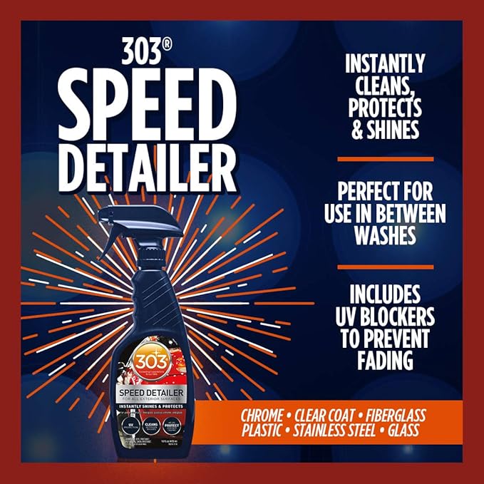 303 Products Speed Detailer - Instantly Shines and Protects Paint - for All Exterior Automotive Surfaces - Cleans Between Washes - UV Protection, 1 Gallon, (30229)