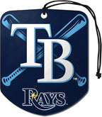 FANMATS 63169 MLB Tampa Bay Rays Hanging Car Air Freshener, 2 Pack, Black Ice Scent, Odor Eliminator, Shield Design with Team Logo