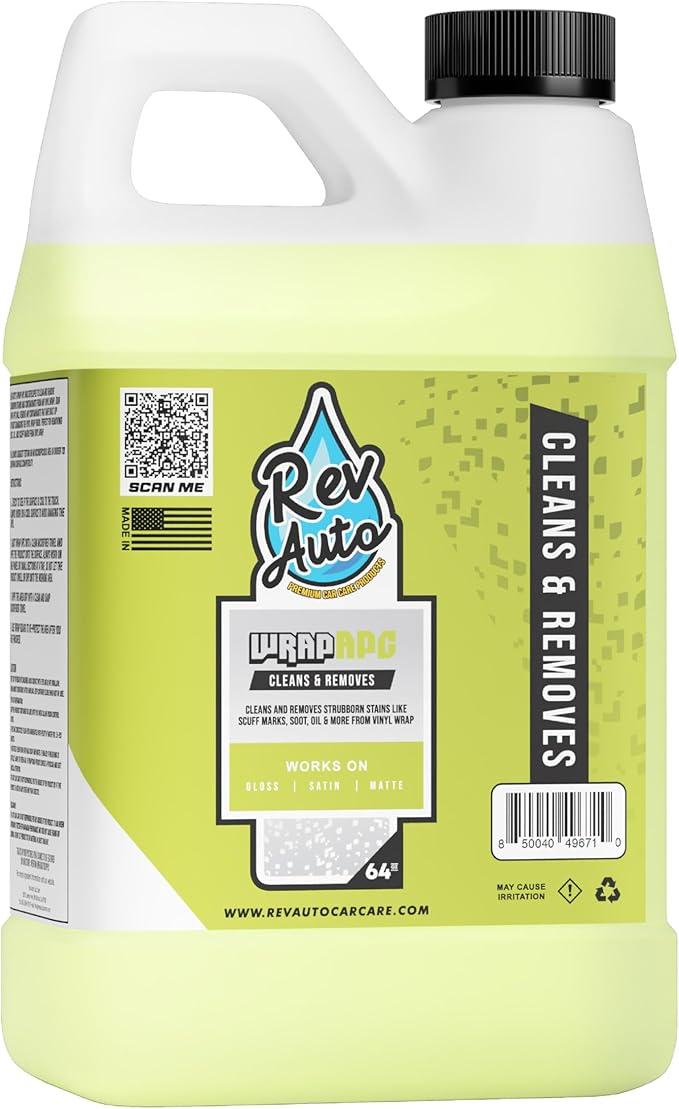 Rev Auto Wrap APC - Car Wrap Stain Remover That Removes Scuff Marks, Soot, Oil, and Light To Medium Stains | Works For All Vinyl Wrap Finishes - (64 Fl Oz)