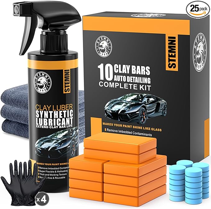 10 Pack Car Clay Bar Kit, Premium Grade Clay Bars Auto Detailing, Clay Luber Synthetic Lubricant, Car Wash Detailing Cleaning Kit for Car, SUV, RV, Truck