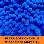 Conwork Car Wash Mitt Chenille Microfiber Golves, Ultra Soft & Scratch-Free, for Auto Detailing, Household Dusting & Multi-Surface Cleaning, 7" x 9.6"(2-Pack, Pink/Blue)