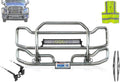 Compatible with Freightliner Cascadia 2008-2017 Front Grille Deer Moose Brush Bumper Guard Large with 22" LED Light Bar Plus Bracket, Logo, 2X 22'' Wipers, License Plate Holder and Frame and Vest