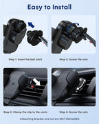 ZEEHOO Car Mount Vent Clip Replacement, Universal Air Vent Clip [0.67in(17 mm) Ball Joint] for Wireless Car Charger&Car Phone Holder, Vent Ball Mount for Garmin Nuvi Serie 3.5-7" Sat Nav