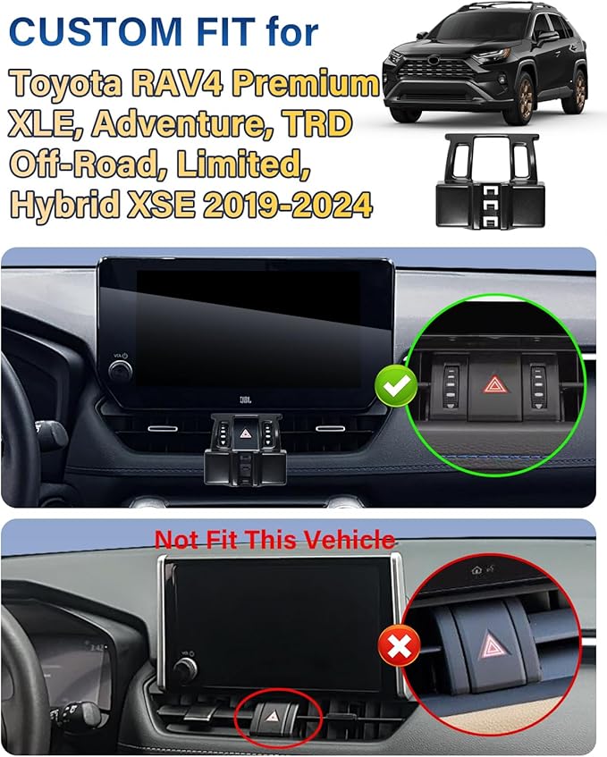Car Phone Mount for Toyota RAV4 2019-2024 Premium XLE, Adventure, TRD Off-Road, Limited, Hybrid XSE Accessories Automobile Cradles Phone Holder Compatible with MagSafe, Strong Magnets Cell Phone Base