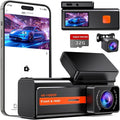Dash Cam Front and Rear, 4K+1080P WiFi Mini Car Camera with App Control, 170° Wide Angle Dual Dashcam, Night Vision
