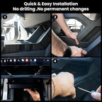 Cyber Truck Center Console Organizer 2023–2026, Custom Fit Double-Layer Tray Insert Storage System, Interior Black Lower Center Console Storage Box Cyber Truck Accessories 2025