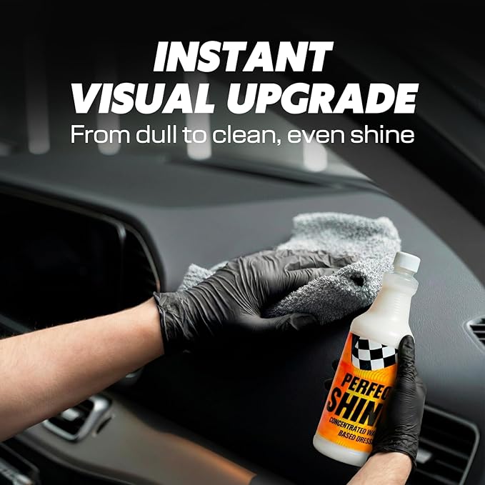 Tire Shine & Tire Dressing – Water Based Dressing for Tires, Vinyl, Rubber, Plastic & Leather – Briggs Perfect Shine, Concentrated & Dilutable Formula, Natural to High Gloss Finish – 34oz