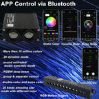 AZIMOM Dual Color 32W 600pcs Fiber Optic Starlight Headliner Kits 0.03in 9.8ft Strands,RGB Meteor Shooting Star,Sound Activated Remote APP Control Home Car Headliner Décor