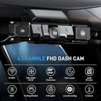 4 Channel Dash Cam 360 View Front Rear Left Right Car Camera,GPS and 5GHz Band WiFi,APP Control,G-Sensor,24H Parking Mode,8PCS IR Lights Night Vision,Wide Angle,WDR,Included Free TF Card