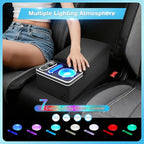 Car Center Console, Universal Bench Seat Consoles, Truck Seat Organizer and Storage, Cup Holder&Phone Holder for Small Car, Truck, Minivan (Small Center Console)