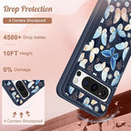 for Google Pixel 8 Pro Case - Compatible with MagSafe Women Girls Cute Magnetic Protective Cover Kawaii Girly Blue Butterfly Heavy Duty Shockproof Design for Google Pixel 8 Pro Phone Cases