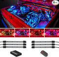 LEDGlow 6pc Million Color LED Engine Bay Under Hood Lighting Kit - Multi-Color Underhood Lights for Car & Truck - 15 Solid Colors - 9 Modes - 6" Flexible Tubes - Includes Control Box & Wireless Remote