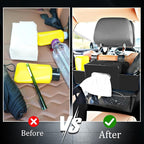 Car Back Seat Organizer with Multi-Pocket Design Leather Organizer with Cup Holders, Tissue Box, and Storage Hooks for Car Interiors - Universal Compatibility-black