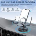 Strong Magnetic Phone Holder for Car & Desk, Compatible with MagSafe, Secure Lock, Universal 360° Rota-Table Car Phone Mount for Dashboard, Glass, Table, Carbon Fiber Deep Black