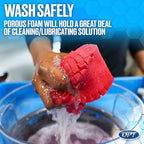 Optimum Big Red Sponge 2.0 Better Grip and Access Tight Spaces - Safe for All Paint Types, Use for Rinseless Car Wash and Car Wash Soap, Made in USA
