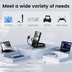 Qeefun 4-Port USB 3.2 Hub, Individual LED Power Switches, 10Gbps Data Transfer USB 3.2 Gen 2 Splitter with 4ft Extension Cable, Multiple USB Extender for Laptop, PC, iMac, USB Flash Drives and More