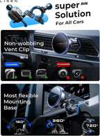 LISEN for 15W MagSafe Car Mount Charger,Magnetic Wireless Car Charger for iPhone 17 Pro Max Accessories,Magnetic Phone Holder for iPhone 17-12,Samsung,Pixel 9,Jeep Ford F150 Accessories,Gifts