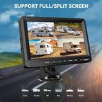 eRapta Dual Magnetic Wireless Backup Cameras - HD1080P 7” DVR Monitor, Stable Signal for RV/Trailer/Truck/Tractor/Camper/Hitch/Travel, 1-Min Install-Free, Clear Night Vision Back Up Camera (ACT702)