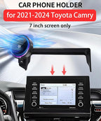 Qi2.2 25W Magnetic Car Mount Charger for Toyota Camry 2021 2022 2023 2024 Accessories, for Fast Charging Cell Phone Holder 7 Inch Screen Fixed Clip with Cooling Fan＆54W Fast Adapter