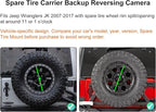 ASURE Adjustable Spare Tire Backup Camera for Jeep Wrangler JK 2007-2017,1080P HD Starlight Rear View Camera, PAL NTSC AHD CVBS Switch, 170° Wide Angle with 26FT Cable, IP68 Waterproof