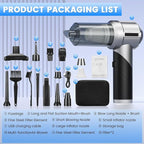 Car Vacuum Portable Cordless with 18000PA Super Suction, 4 in 1 Portable Air Blower/Car Vacuum 90°Foldable Handheld Rechargeable Brushless Motor, Gifts for Valentine's Day for Home, PC