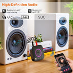 1Mii B06S+ LDAC Bluetooth 5.3 Receiver for Home Stereo Hi-Res Music Streaming, Hi-Fi Wireless Audio Adapter with aptX HD/LL, Long Range, Volume Control, RCA/3.5mm AUX Outputs
