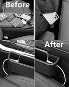 Car Seat Gap Filler Organizer, Seat Side Gap Plug with Storage Avoids Things Falling, Universal Fit Fill the Gap Between Seat and Console, Perfect for Car, SUV, Truck (Black-1 Pack)