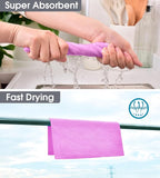 KitchLife Microfiber Cleaning Cloth Roll - Tear-Away Reusable Microfiber Paper Towels, Lint-Free, Washable, 20 Sheets for Kitchen, Car, Dishes, and Sensitive Surfaces (Light Purple)