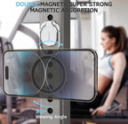 Doflyesky Magnetic Phone Grip Holder Kickstand, Gym Double Adjustable Finger Ring Grip and Stand, Compatible with PopSockets MagSafe Ring Removable for iPhone (Silver)