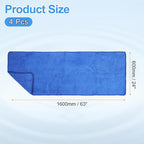 HARFINGTON 4 Pack Microfiber Cleaning Cloth, 63" x 24" Multi-Functional Cleaning Towels Reusable Absorbent Rags for Car Wash Kitchen Household Window Clean, Sapphire Blue
