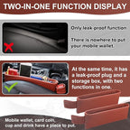 2 Pack Update Car Seat Gap Filler Organizer Leather Console Storage Box Front Side Pocket Seats Organizers Filler Interior Car Accessories for Phone Wallet Coin Key Sunglasses (Brown)