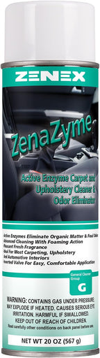 Zenex ZenaZyme Active Enzyme Carpet & Upholstery Cleaner - Professional-grade Stain Remover | Deep Foaming Formula for Carpets, Upholstery, & Interiors | Fresh Scent | 20 oz (2 Pack)