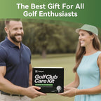 Pro Golf Club Care Kit – Cleaner, Polish, Brush, Groove Sharpener, Grip Cleaner, Magnetic Towel & Leather Bag – Restores Clubs, Removes Rust & Scratches, Renews Tackiness – Golf Gifts for Golfers
