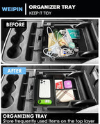for Center Console Upper Armrest Organizer ABS Materials Compatible with 2014–2019 Silverado/Sierra 1500&2015–2019 Silverado/Sierra 2500HD/3500HD – Split-Bench Folding Seat