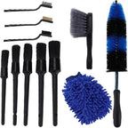 11Pcs Car Cleaning Brush Set, Universal Detailing Brushes Kit for Car Truck, Wheel Hub Tire Engine Compartment Exhaust Pipe Cleaner with Soft and Hard, Includes 5