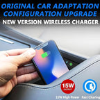 Car Wireless Charger for Cadillac CT5 (2020 2021 2022 2023 2024) Cigarette Lighter Accessories, 15W Wireless & 27W USB Fast Charging Tray for i-Phone Sam-Sung