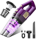 Handheld Vacuum Cordless, 15000PA Powerful Suction Hand Held Car Vacuum Cleaner Rechargeable with Multi-Nozzles & Washable Filters, High Power Lightweight Hand Vacuum for Home, Pet, Car, Office