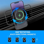 for MagSafe Car Mount Charger, 15W Magnetic Wireless Car Charger for iPhone 17/17 Pro/17 Pro Max/Air/16 15 14 13 12 Pro Max Plus mini, Magnet Cell Phone Holder for Air Vent (Black)