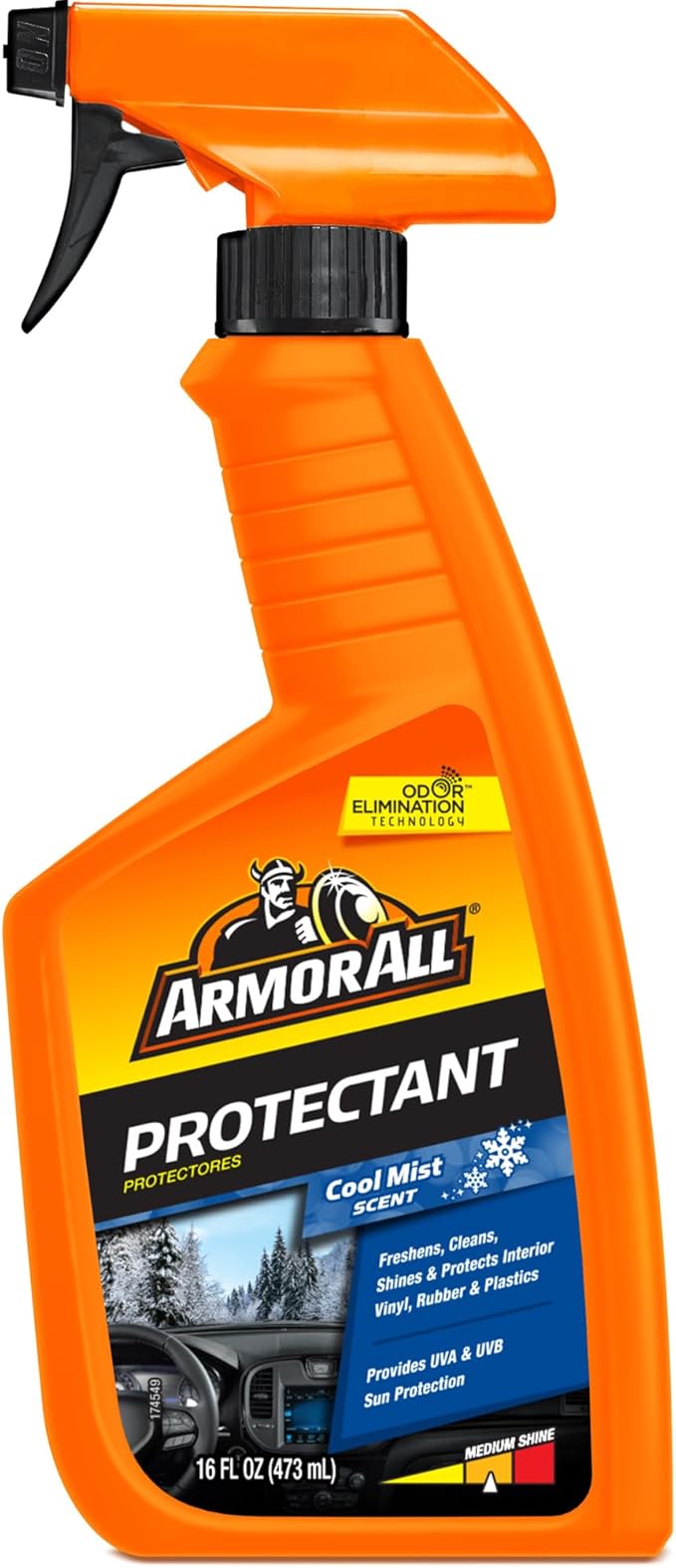 Armor All Car Air Freshener Protectant Spray by Armor All, Car Interior Cleaner with UV Protection Against Cracking and Fading, Cool Mist, 16 Fl Oz