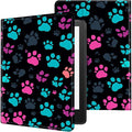Case for 7" Kindle Paperwhite 12th Generation 2024 & Kindle Colorsoft Signature Edition,Leather Folio Adjustable Stand Cover Auto Wake/Sleep for Kindle Paperwhite 2024,Green Pink Footprint