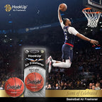 Basketball Car Air Freshener by HookUp - 50 Pack - Black Gold Scent (Extra Strong) | Unique Basketball Gift for Players, Coach, Fans | Hanging Car Accessory with Long Lasting Fresheners Smell