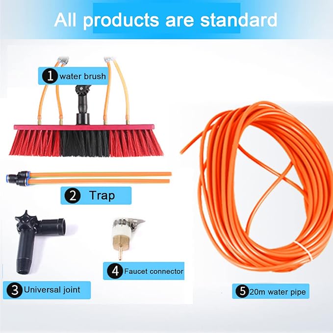 Telescopic Window Cleaning Pole Kit - 3-12m Extendable Water Fed Brush with 30cm Head - Perfect for Conservatories Solar Panels Trucks & High Windows Cleaning