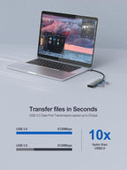 USB 3.0 Hub,4 Port USB Splitter Extender Portable Adapter Multiport Data Hub for Laptop,Xbox, Flash Drive,HDD,Console,Camera,Keyborad,Mouse Windows,Mac OS PC,Not Designed to Charge Devices-Grey