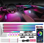 WEBUPAR Dreamcolor Acrylic Interior Car Lights, 22 in 1 RGB Car LED Strip Lights with APP Control and 213 Color Modes, Car Accessories Car Decorative Lights, Neon Car Ambient Lighting Kits