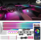 Dreamcolor Acrylic Ambient Lighting Car Lights – Wireless APP Control, Music Sync, Dynamic RGB Interior Car LED Strip Light Kit, 22-in-1 Customizable LED Neon Light Kits for Car Interior